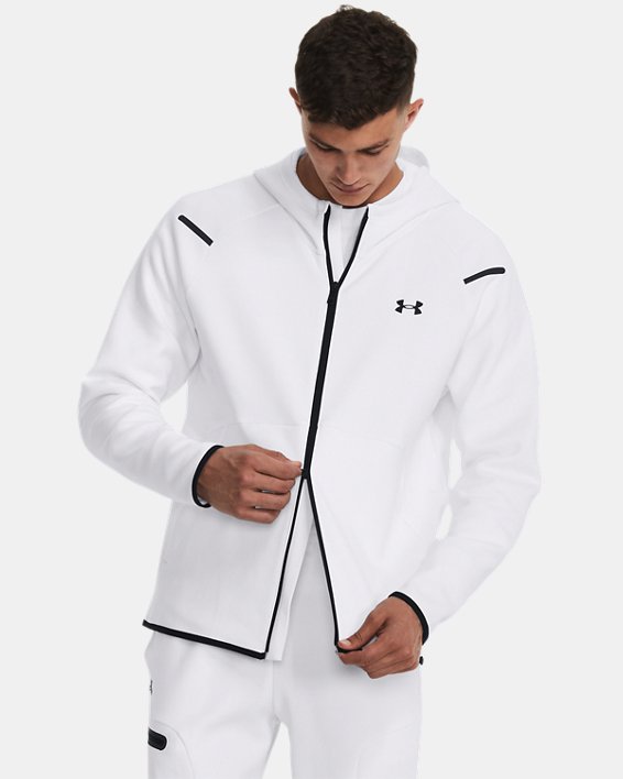 Men's UA Unstoppable Fleece Full-Zip in White image number 0
